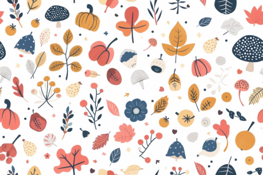 Pastel Autumn Seamless Pattern for Design