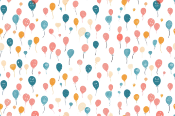 Pastel Birthday Balloons Seamless Pattern