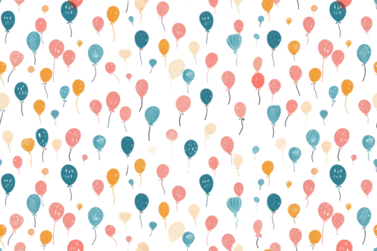 Pastel Birthday Balloons Seamless Pattern