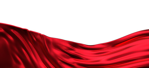 Smooth elegant red cloth on grey background