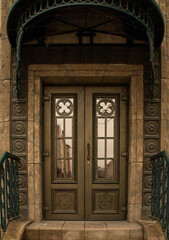 Fototapeta premium The brown old door