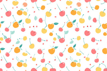 Seamless Pastel Fruit Pattern for Background