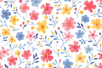 Pastel Floral Seamless Pattern Background