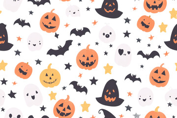 Soft Pastel Halloween Seamless Pattern