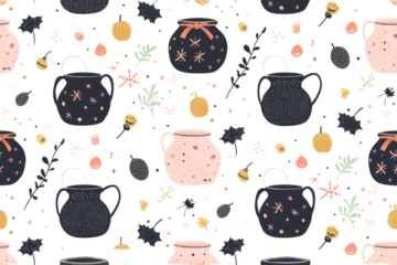 Pastel Halloween Pattern with Seamless Design