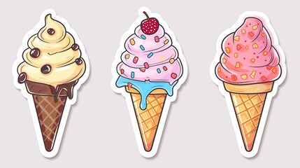 icecream cartoon style sticker