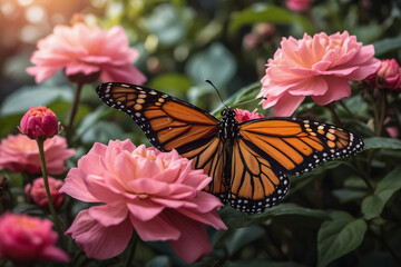 Fototapeta premium Monarch Butterfly in Garden