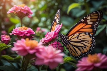 Monarch Butterfly in Garden