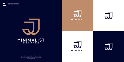 initials letter J logo design vector - obrazy, fototapety, plakaty