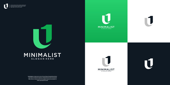 initials letter U logo design vector