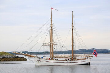 Fototapeta premium Galeasen Loyal AS offers organized sailings both along the coast and to ports around the North and Baltic Sea,Northern Norway,scandinavia,Europe