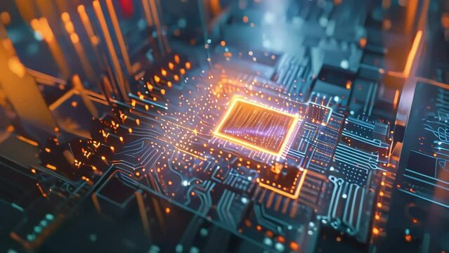 Depicting quantum computing. close-up illustration of a quantum computer. 22nd century technologies. Generative AI