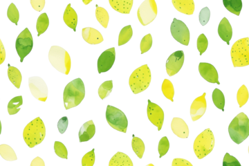 Seamless Pastel Fruit Pattern on Transparent