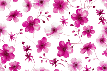 Seamless Floral Pattern on Transparent
