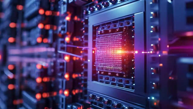 Depicting quantum computing. close-up illustration of a quantum computer. 22nd century technologies. Generative AI