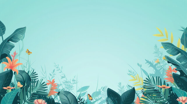 Vibrant Spring Floral Banner with Clear Sky Background