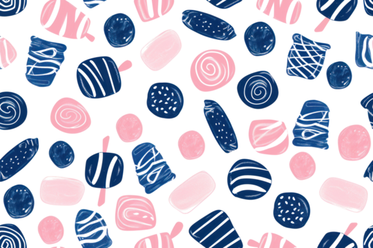 Seamless Pastel Candies Pattern for Design
