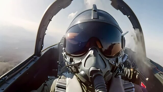 Pilot in a helmet of the SR-71 Blackbird. Generative AI	
