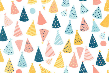 Pastel Birthday Pattern on Transparent Background