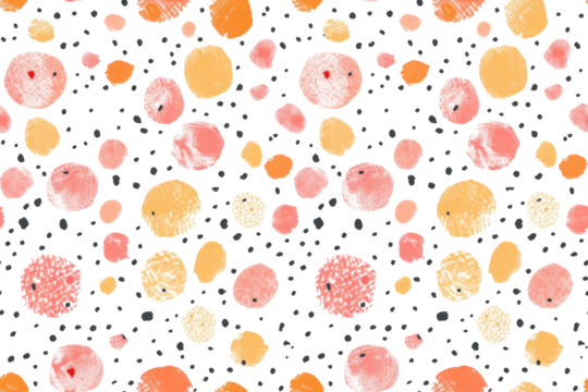 Pastel Fruit Pattern on Transparent Background