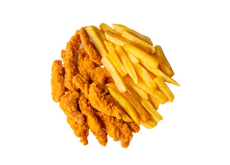 Homemade Crispy Chicken Tenders and French Fries
