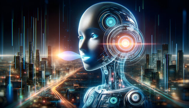 Treffpunkt Zukunft: Ein digitaler Assistent, der die Stadt mit Sprachbefehlen erleuchtet.