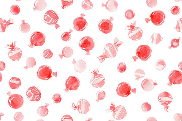Pastel Candies Seamless Pattern Background