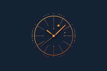 A timeless treasure, the quartz clock stands tall on the blue wall, its golden hands ticking away the moments in a never-ending circle - obrazy, fototapety, plakaty