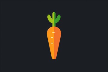 Vibrant orange carrot stick with a fresh green stem stands out among other vegetables, reminding us of the beauty and nourishment found in nature's bounty