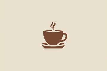 Obraz premium A hand-drawn coffee cup emits swirling wisps of steam, evoking a cozy morning ritual and the comforting warmth of a fresh cup of coffee