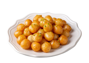 Traditional Turkish Lokma Sweet. Turkish name; lokma
