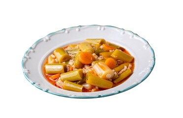 Turkish Food Leek with Olive Oil -Zeytinyagli Pirasa.