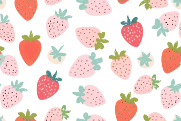 Wandcirkels plexiglas Seamless Pastel Fruits Pattern Design © Аrtranq