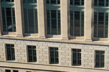 Strong justice and law oriented building with brick and stone