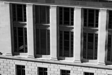 Strong justice and law oriented building with brick and stone