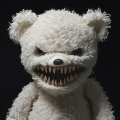 evil Teddie bear with scary teeth