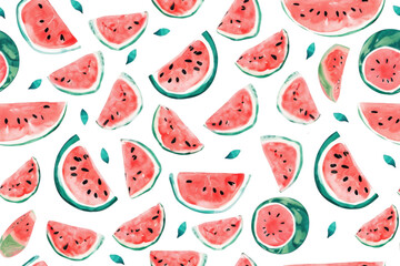 Pastel Fruit Pattern, Seamless Watermelon Design