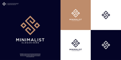S Modern and Minimal Initials Letter logo design