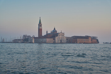 Fototapeta na wymiar San Marco Canal and San Giorgio Maggiore island at sunset in Venice, Italy 