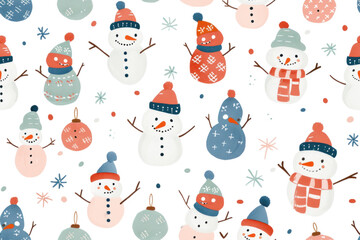 Seamless Pastel Winter Pattern Design