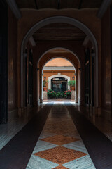 Fototapeta na wymiar entrance to a backyard in Rome, Italy