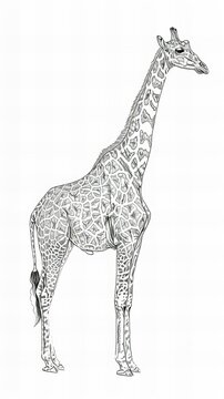 giraffe pencil sketch drawing 