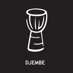 vector icon for djembe, musical instruments