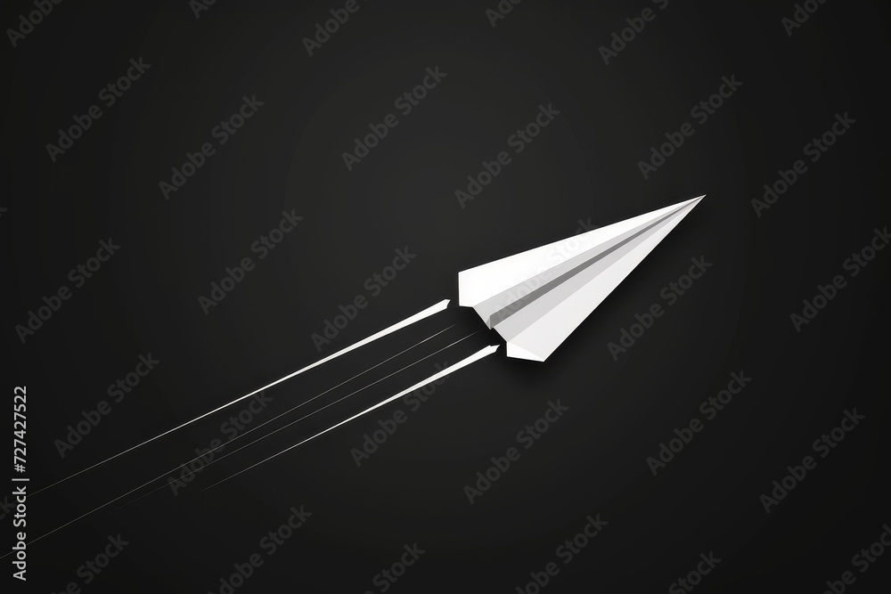 Poster an ethereal masterpiece, the paper airplane's elongated tail delicately dances with the light, evoki