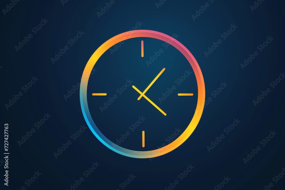 Poster Time radiates in vibrant hues, captured within the circular embrace of a colorful clock