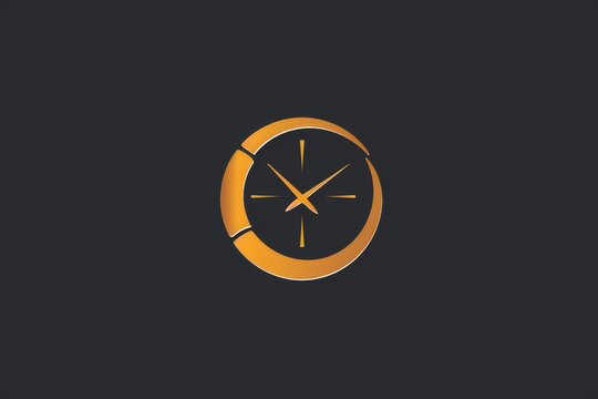 A circular design featuring a clock, conveying the concept of time and precision in a visually striking and elegant manner