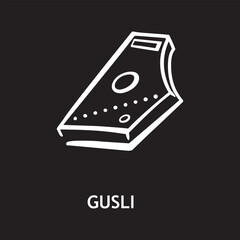 vector icon for gusli, musical instruments