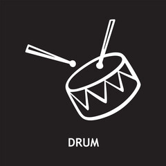 vector icon for drum, musical instruments