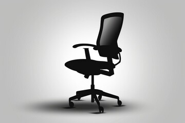 Fototapeta premium An elegant and functional black office chair with wheels, perfect for adding a touch of sophistication to any indoor space