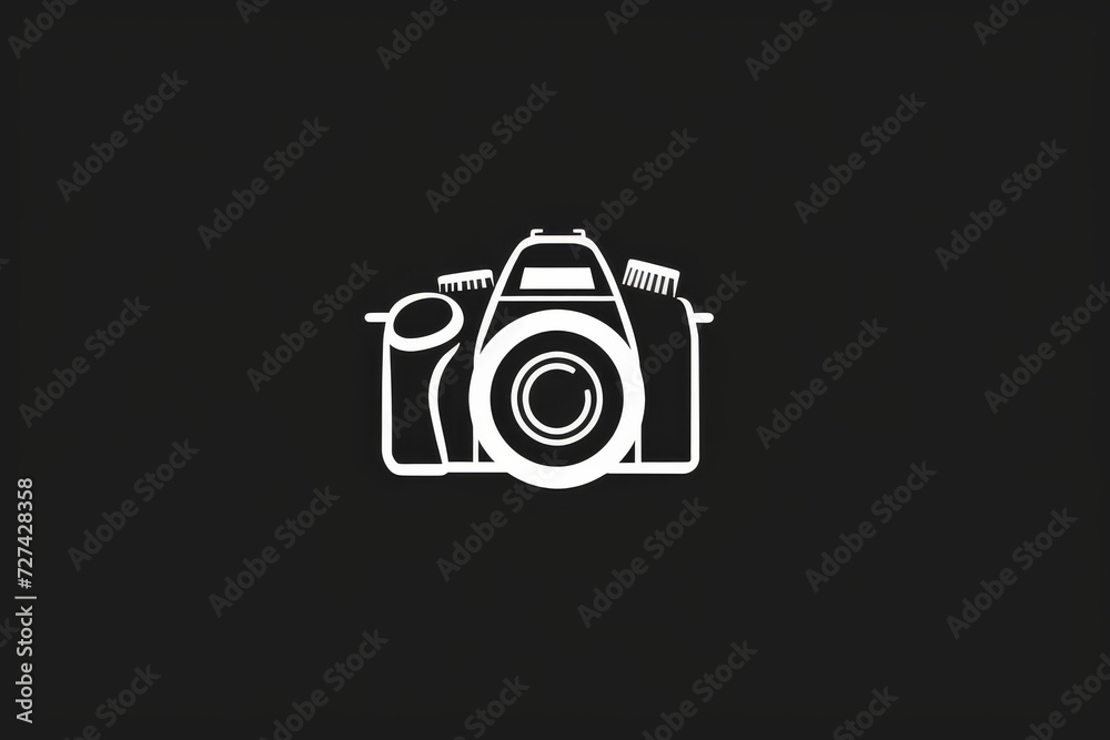 Aufkleber A sleek and sophisticated design captured through the lens of a modern camera against a stark black backdrop, evoking a sense of simplicity and elegance in its graphic composition